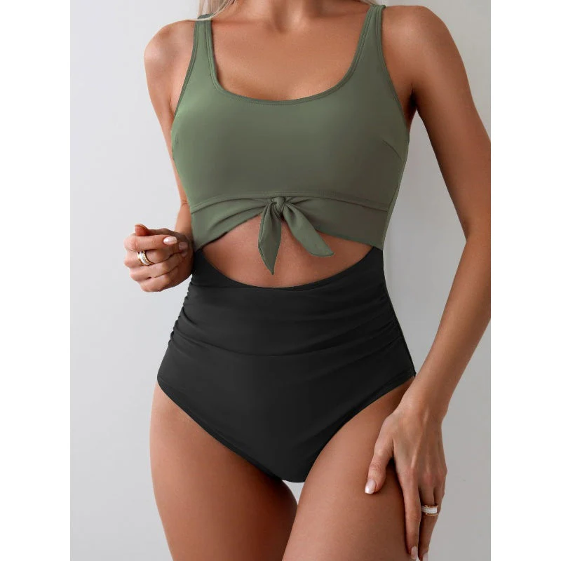 👙LAST DAY SALE 50% OFF!!💃Women's Tummy Control Slimming Cutout Tie Knot One Piece Swimsuit - Image 5