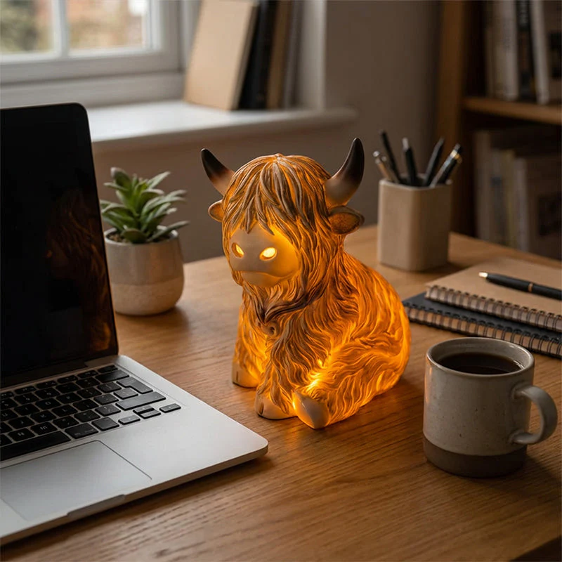 ⏳Limited offer: 60% OFF! 💥🐮 The Cozy Highland Glow: Highland Cattle Lamp - Image 7