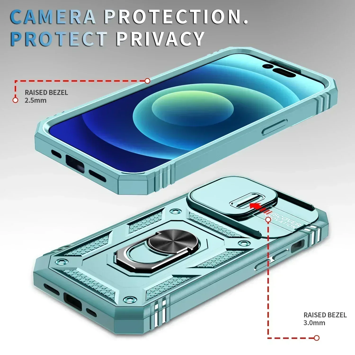 Magnetic Car Finger Ring 3-in-1 Phone Case - Image 3