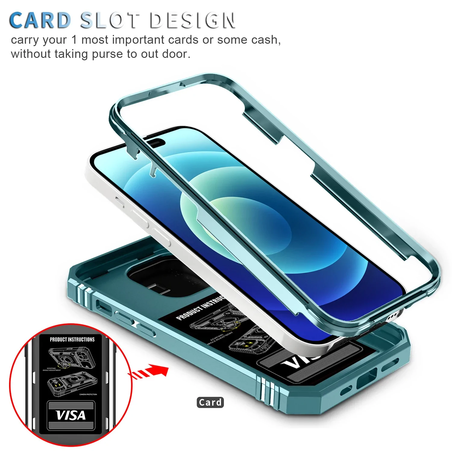 Magnetic Car Finger Ring 3-in-1 Phone Case - Image 7
