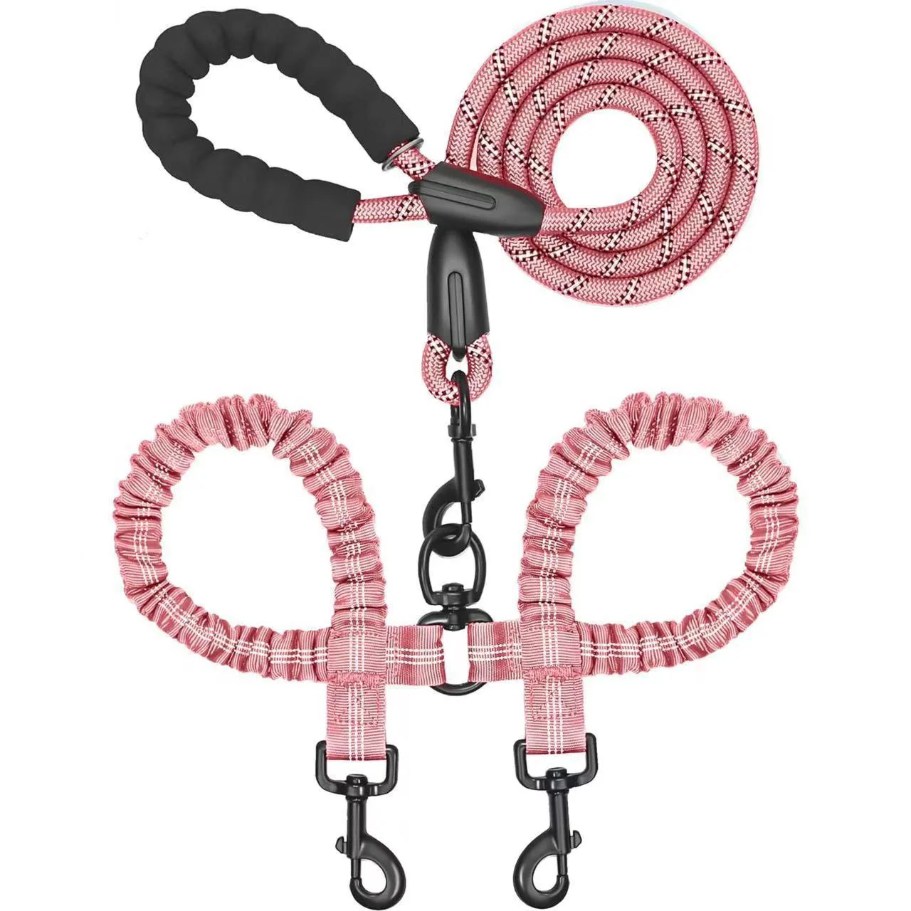 🐾LAST DAY SALE 49% OFF🐶Heavy Duty Dog Leash with Shock Absorbing Bungee for Walking 2 Dogs (25-150 lbs) - Image 11