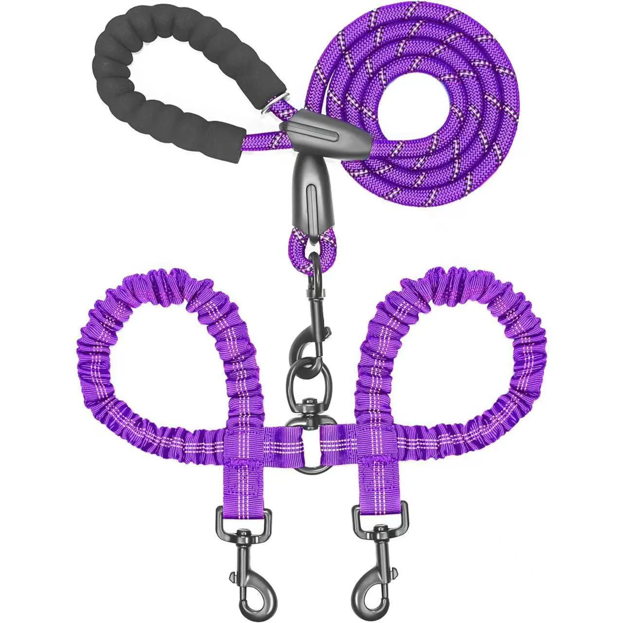🐾LAST DAY SALE 49% OFF🐶Heavy Duty Dog Leash with Shock Absorbing Bungee for Walking 2 Dogs (25-150 lbs) - Image 13