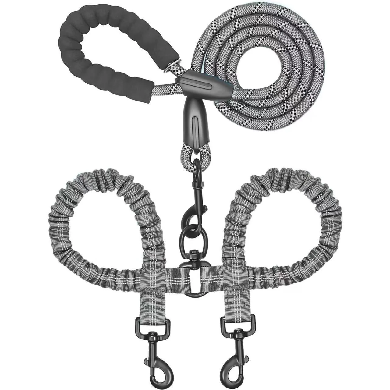 🐾LAST DAY SALE 49% OFF🐶Heavy Duty Dog Leash with Shock Absorbing Bungee for Walking 2 Dogs (25-150 lbs) - Image 15
