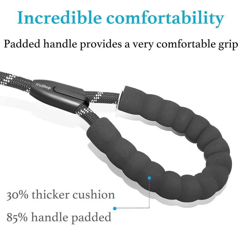 🐾LAST DAY SALE 49% OFF🐶Heavy Duty Dog Leash with Shock Absorbing Bungee for Walking 2 Dogs (25-150 lbs) - Image 4