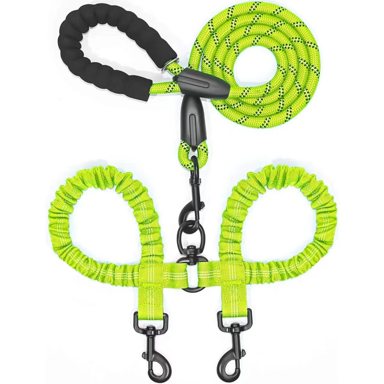 🐾LAST DAY SALE 49% OFF🐶Heavy Duty Dog Leash with Shock Absorbing Bungee for Walking 2 Dogs (25-150 lbs) - Image 9