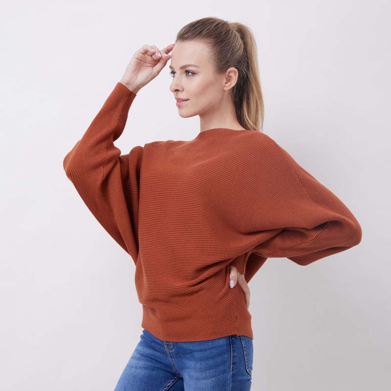 💖CHRISTMAS SALE 50% OFF🎉Women's Boat Neck Dolman Sleeve Ribbed Knitted Sweaters - Image 9