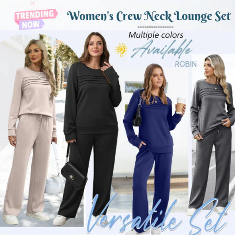 🔥LAST DAY 50% OFF✨Women's Crew Neck Top & Drawstring Pants Set