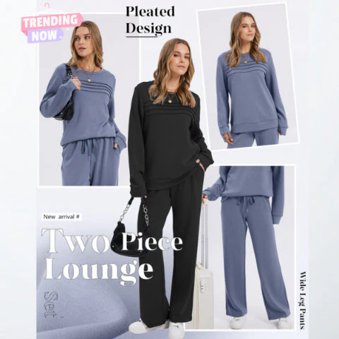 🔥LAST DAY 50% OFF✨Women's Crew Neck Top & Drawstring Pants Set - Image 13