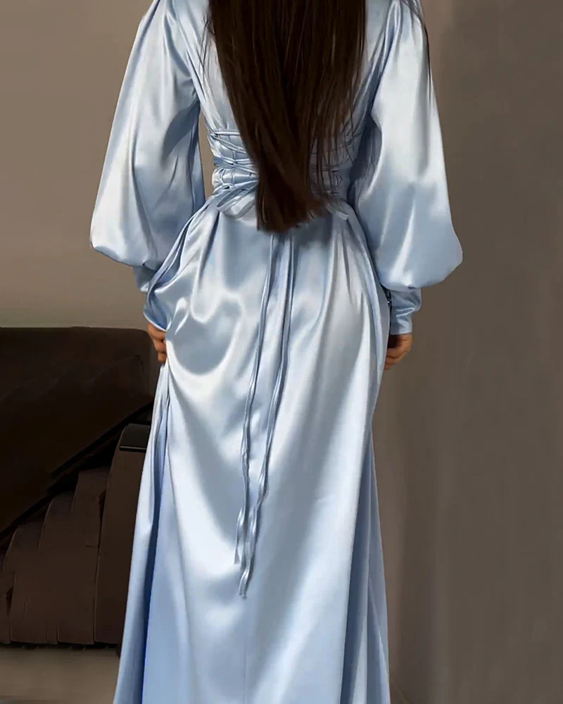 💖Limited Sale 49% OFF💖Women's Elegant waisted pleated cuff dress - Image 3