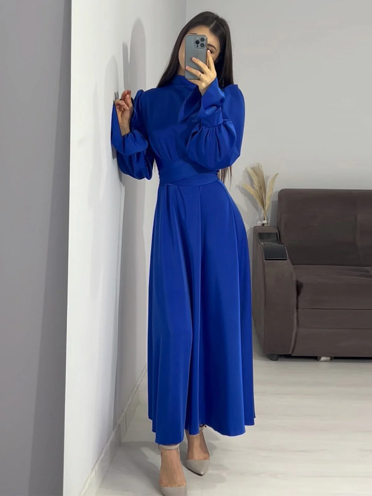 💖Limited Sale 49% OFF💖Women's Elegant waisted pleated cuff dress - Image 7