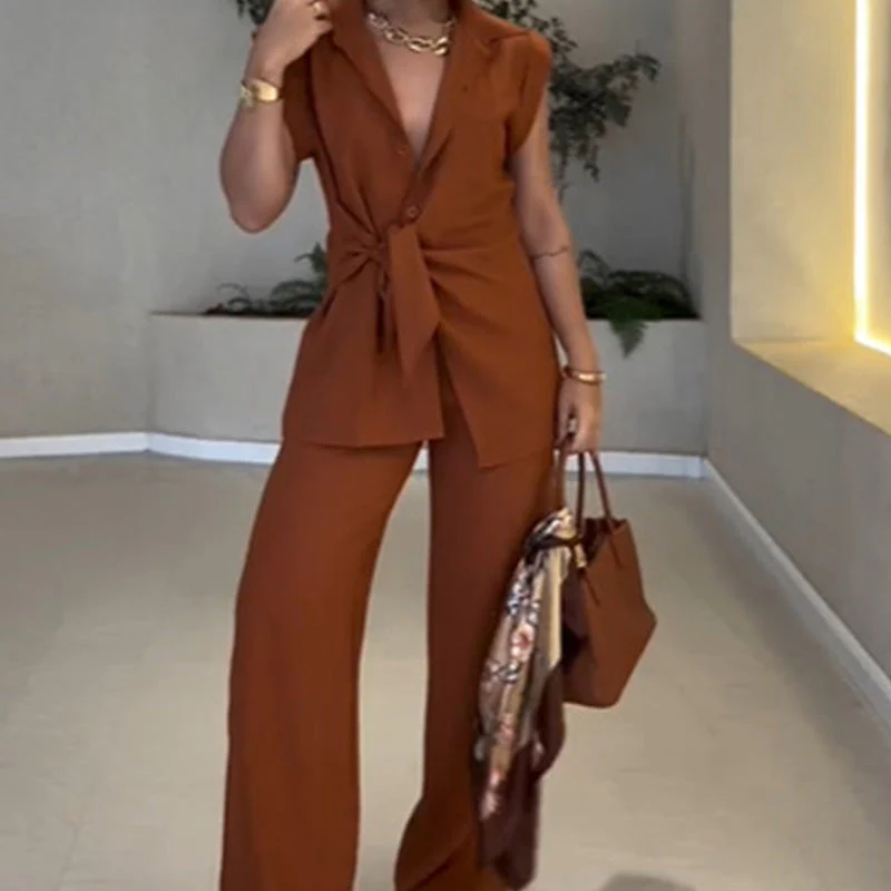 ✨ Waisted top × casual wide-leg trouser set unlocks a balanced aesthetic 👚👖 of sophistication and relaxation - Image 9