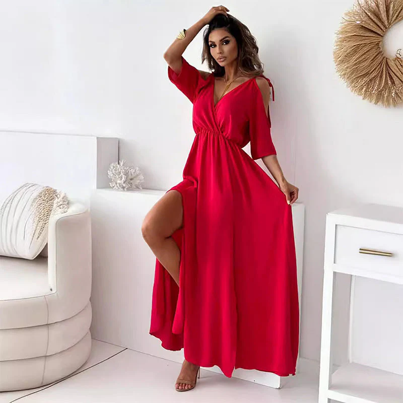 💖Limited Sale 49% OFF💖Women’s Elegant Sexy V Neck Side Slit Dress - Image 10