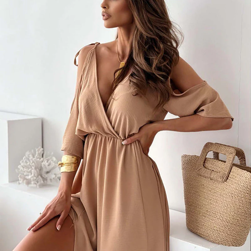 💖Limited Sale 49% OFF💖Women’s Elegant Sexy V Neck Side Slit Dress - Image 5