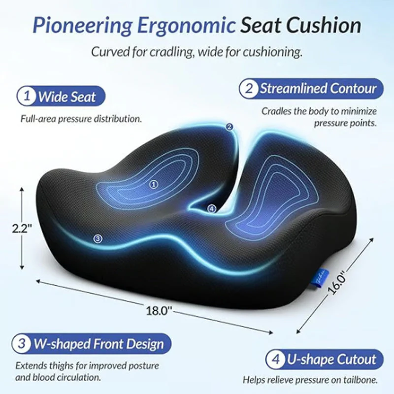 💖LAST DAY 40％ OFF💺☁ErgoRelief Pro Memory Foam Seat Cushion - Image 4
