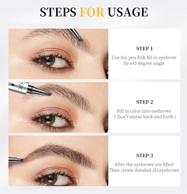 💥BUY 1 GET 1 FREE🎉High Quality 3D Waterproof Microblading Eyebrow Pen 4 Fork Tip Tattoo Pencil - Image 6