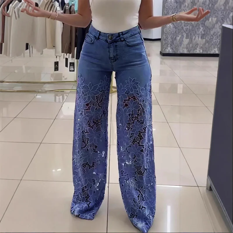 💃LAST DAY SALE 49% OFF🌸🔥 Lace spliced jeans - Image 5