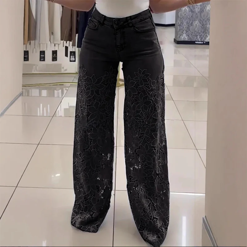 💃LAST DAY SALE 49% OFF🌸🔥 Lace spliced jeans - Image 8