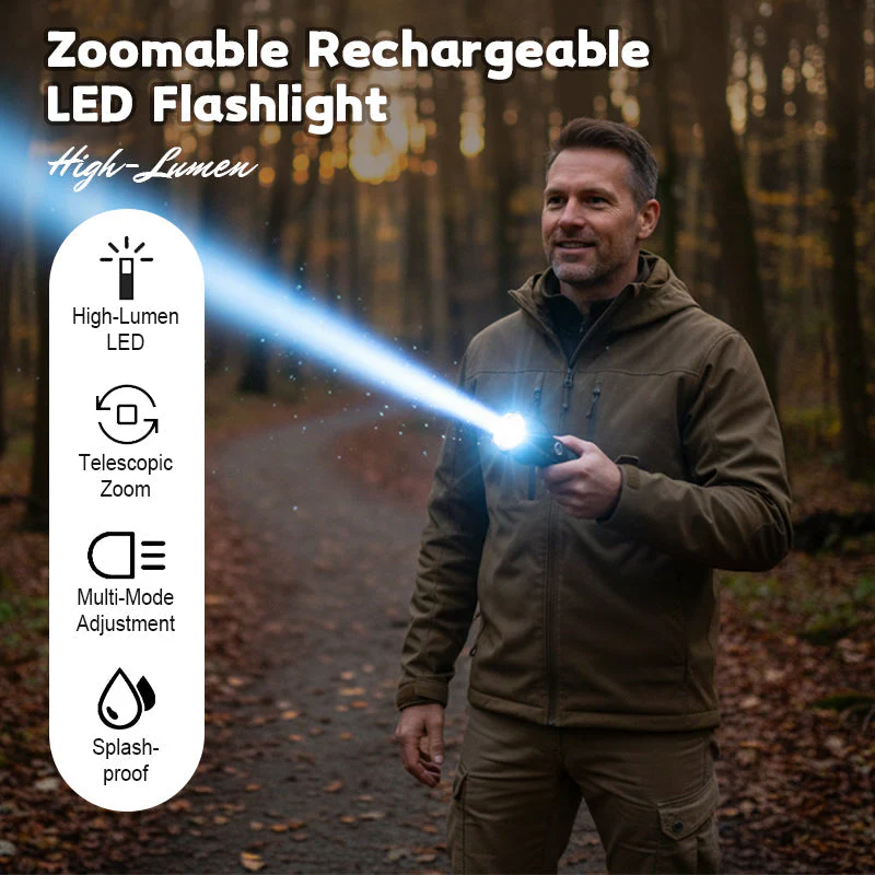 🏆New Year Sale-49% OFF🔥High-Lumen Zoomable Rechargeable LED Flashlight