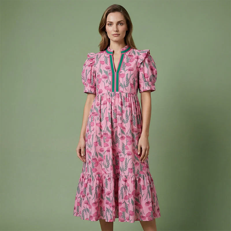 💕SPRING HOT SALE 50% OFF💕Women's Floral Print Puff Sleeve Maxi Dress - Image 10