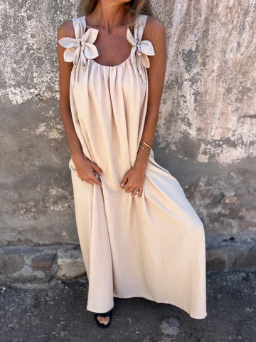 💕 Floral Straps U Neckline Solid Women's Dresses - Image 4