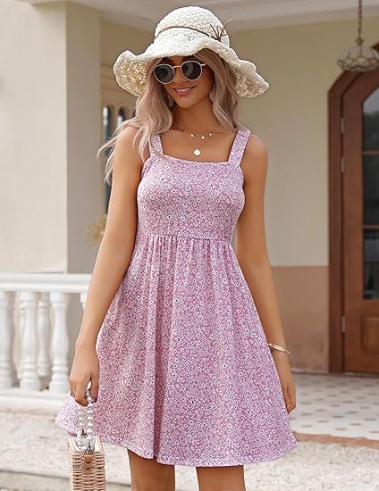 ⏰Hot Sale 49% Off💃Women's Summer Dresses Casual Square Neck Floral Sundress With Pockets - Image 5