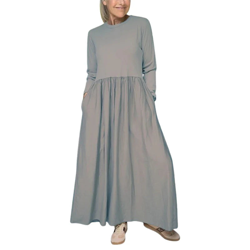 🎉🔥Biggest Sale -50% OFF🔥Flowy Knit Midi Dress with Full Sleeves - Image 11