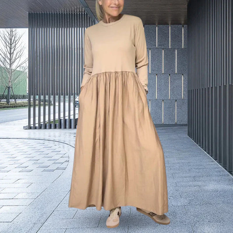 🎉🔥Biggest Sale -50% OFF🔥Flowy Knit Midi Dress with Full Sleeves - Image 3