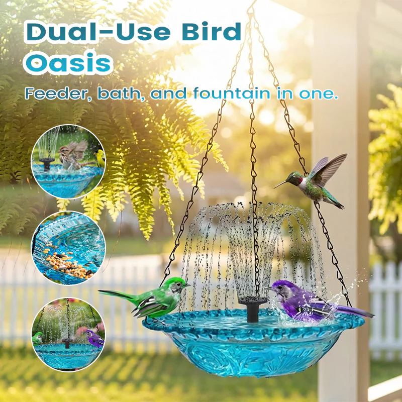 💖Mother’s Day Sale: 50% OFF!💖Outdoor Hanging Fountain Bird Bath & Feeder - Image 2