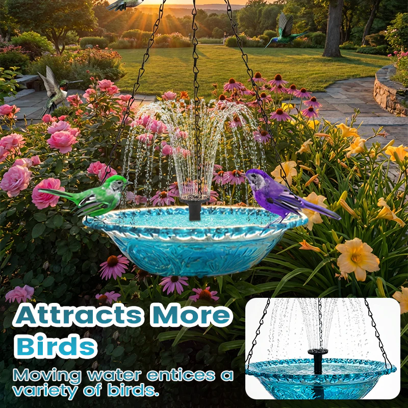 💖Mother’s Day Sale: 50% OFF!💖Outdoor Hanging Fountain Bird Bath & Feeder - Image 6