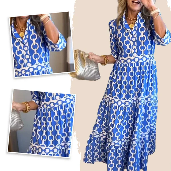 🎉Spring Specials Sale 50% OFF🌸💐Women’s Geometric Print V-Neck Maxi Dress - Image 13