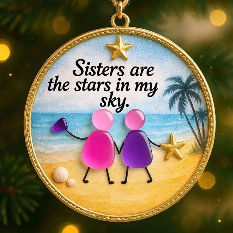 🥰Friendship/Sister/Colleagues Sea Glass Christmas Ornament - Image 3