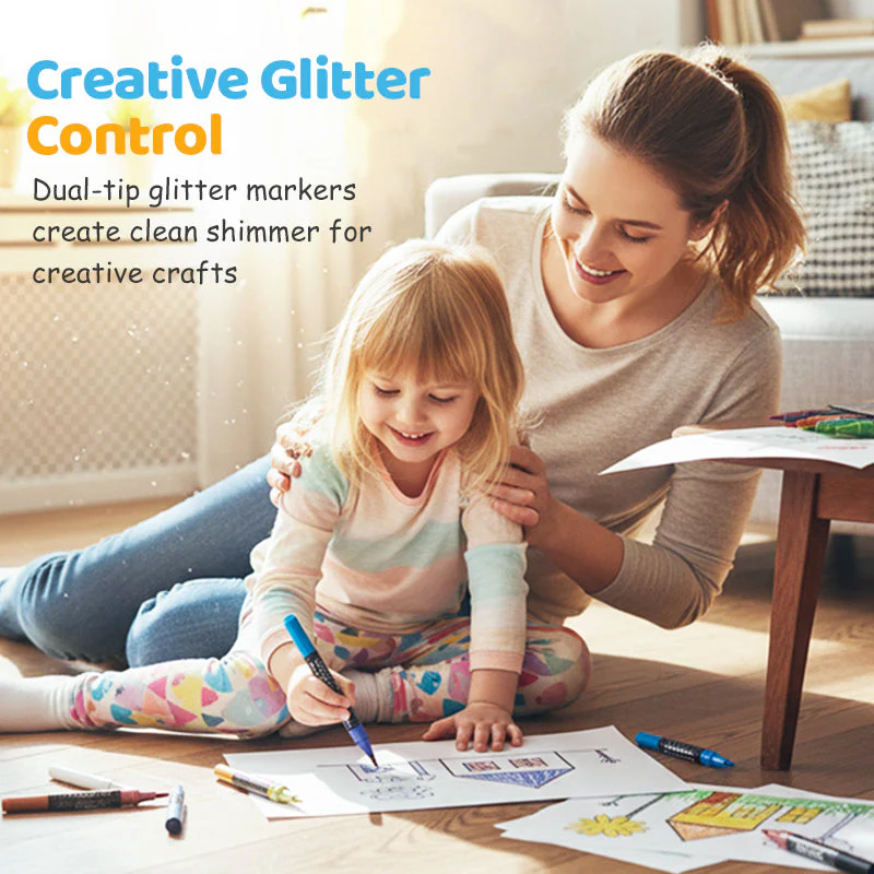 🎨Glitter Effect Brush Markers🥇✨: Create Sparkling Art Smoothly 🥳(🌈24-96 Colors | Smooth No Clog | No Bleed Through📝) - Image 7