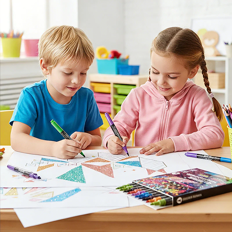 🎨Glitter Effect Brush Markers🥇✨: Create Sparkling Art Smoothly 🥳(🌈24-96 Colors | Smooth No Clog | No Bleed Through📝) - Image 8