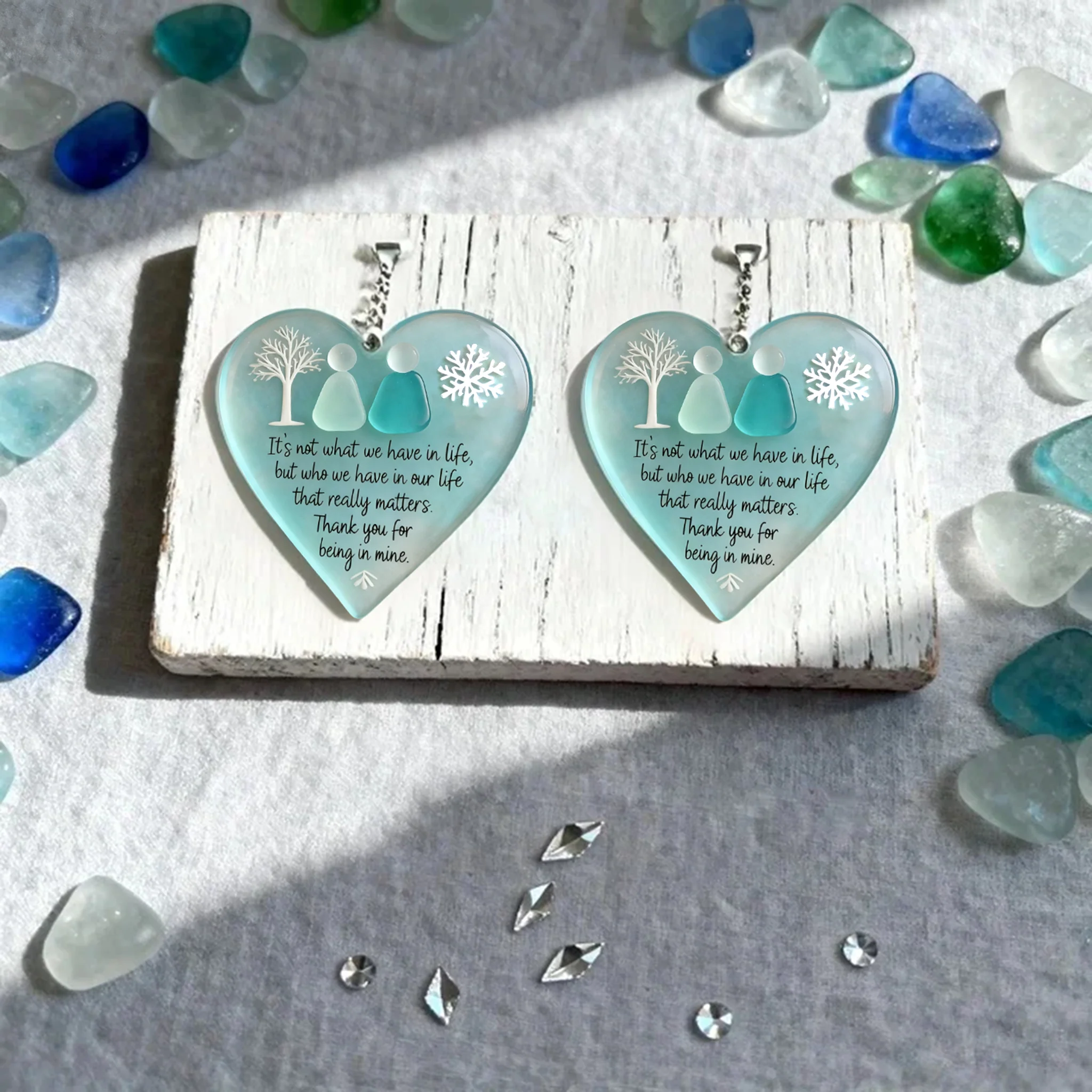 💙Heart-Shaped Sea Glass Friendship Decor🌊✨ Shaped by Nature & Crafted by Hand! - Image 2