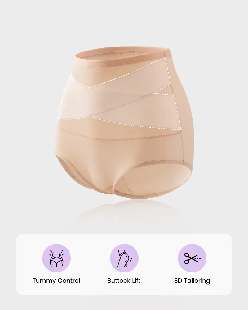 🌸Last Day-Buy 1 Get 3 Packs✨Plus-Size High-Waist Cross Tummy Control Panties - Image 19