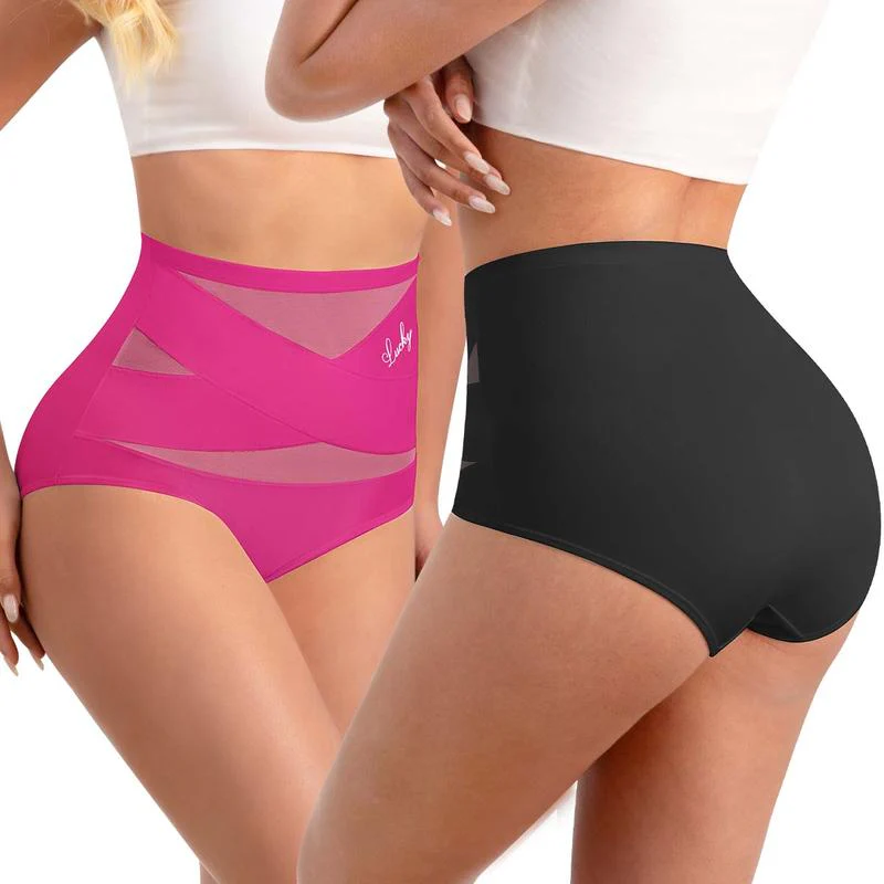 🌸Last Day-Buy 1 Get 3 Packs✨Plus-Size High-Waist Cross Tummy Control Panties - Image 33
