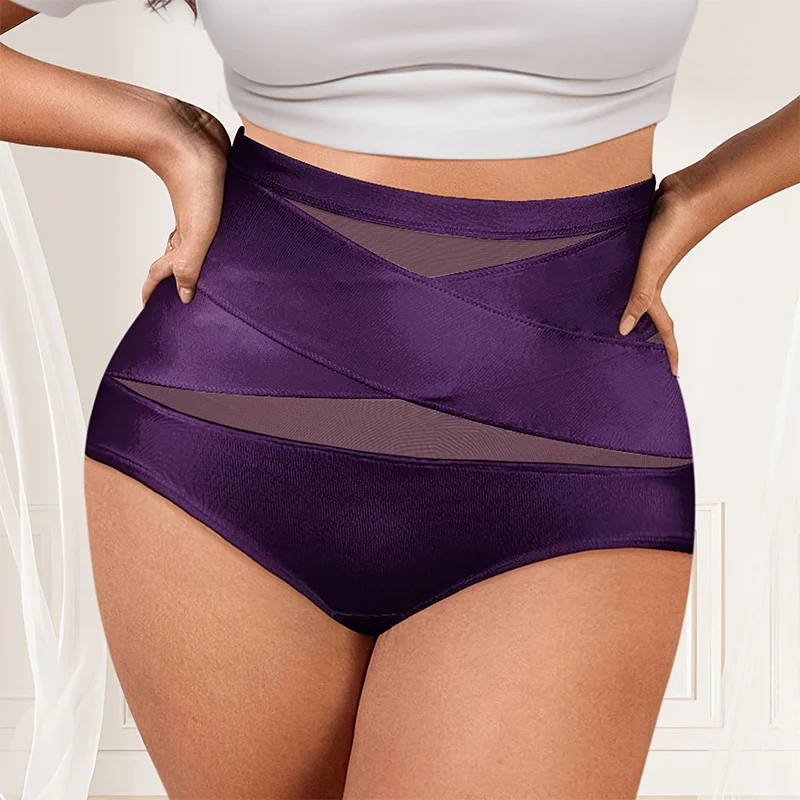 🌸Last Day-Buy 1 Get 3 Packs✨Plus-Size High-Waist Cross Tummy Control Panties - Image 7
