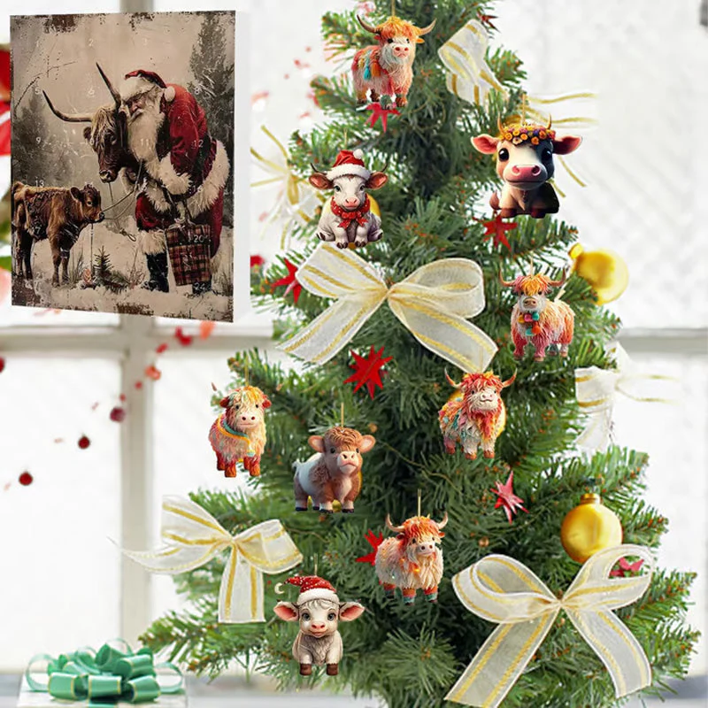 🎄Christmas Sale 50% OFF🎉Advent Calendar with Highland Cow Design - Image 7