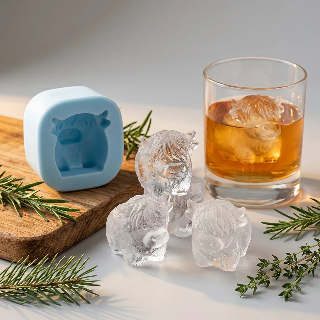 ⏳Last Day Special Price £6.99!!🐮 Mini Highland Cow Ice Cube Mold – Cute 3D Ice for Drinks, Parties & Gifts - Image 2