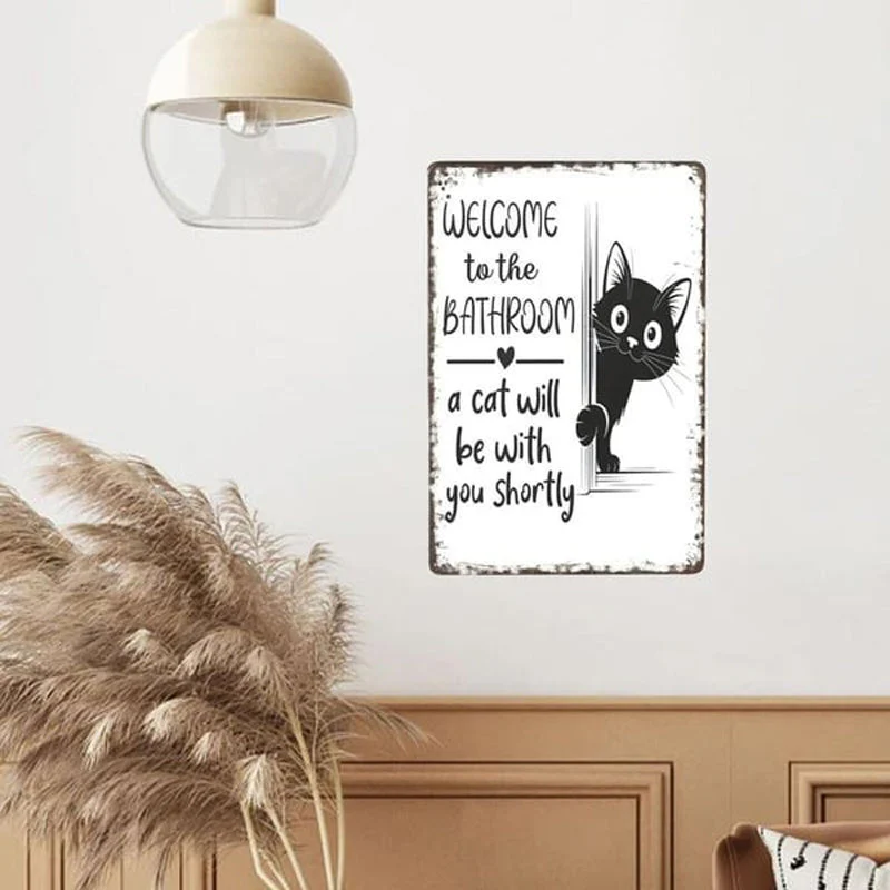 ⏳LAST DAY SALE 49% OFF🔥Vintage Highland Cow Aluminum Sign: Funny "Are You Pooping?" Black and White Bathroom Wall Decor - Image 5