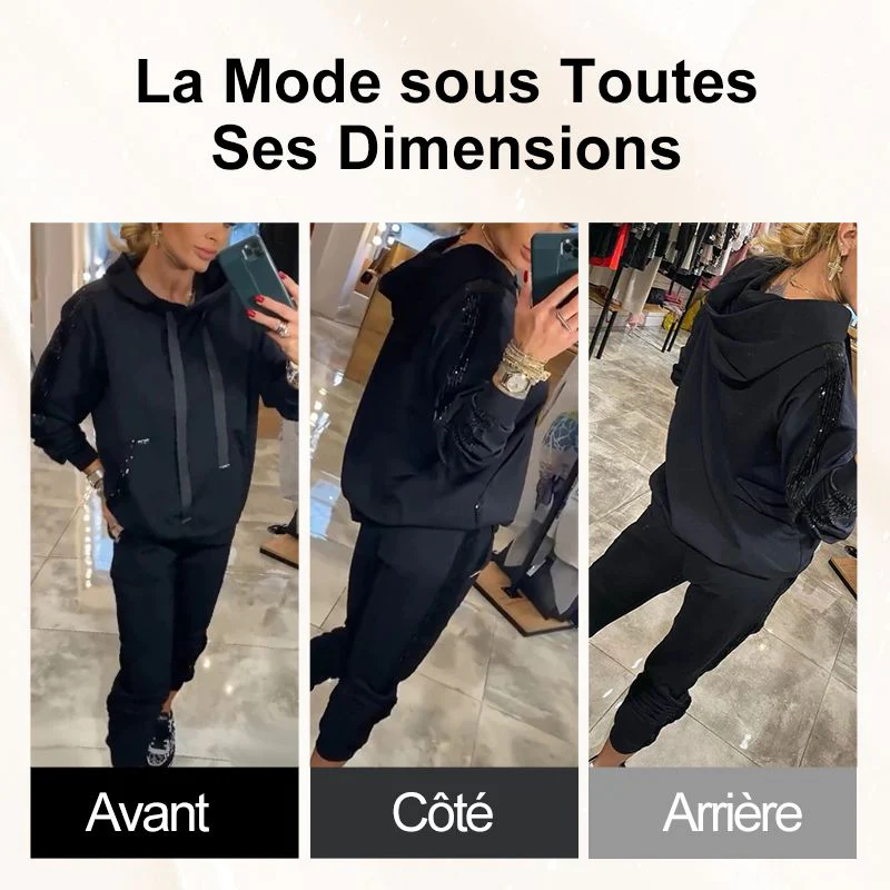 💖Limited Sale 50% OFF💖Women's 2 Piece Set Drawstring Hooded Tops & Pants - Image 2
