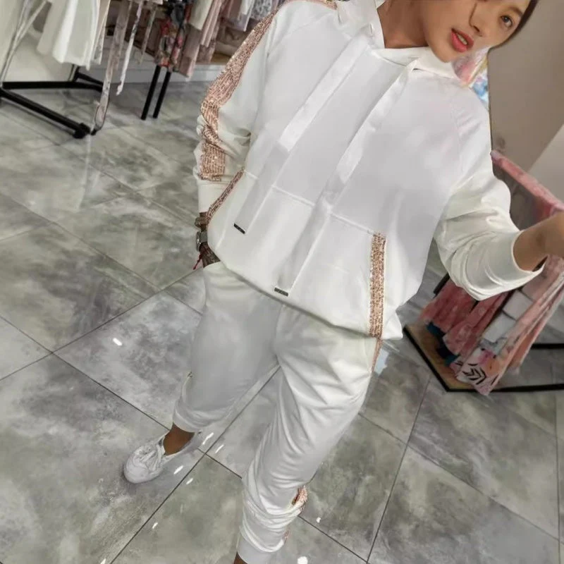 💖Limited Sale 50% OFF💖Women's 2 Piece Set Drawstring Hooded Tops & Pants - Image 9