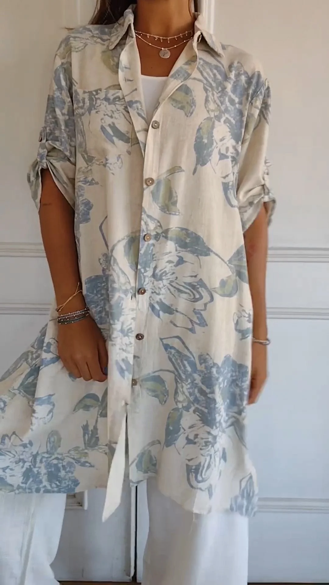 ✨New products on offer ✨Simple Printed Cotton and Linen Dress - Image 3