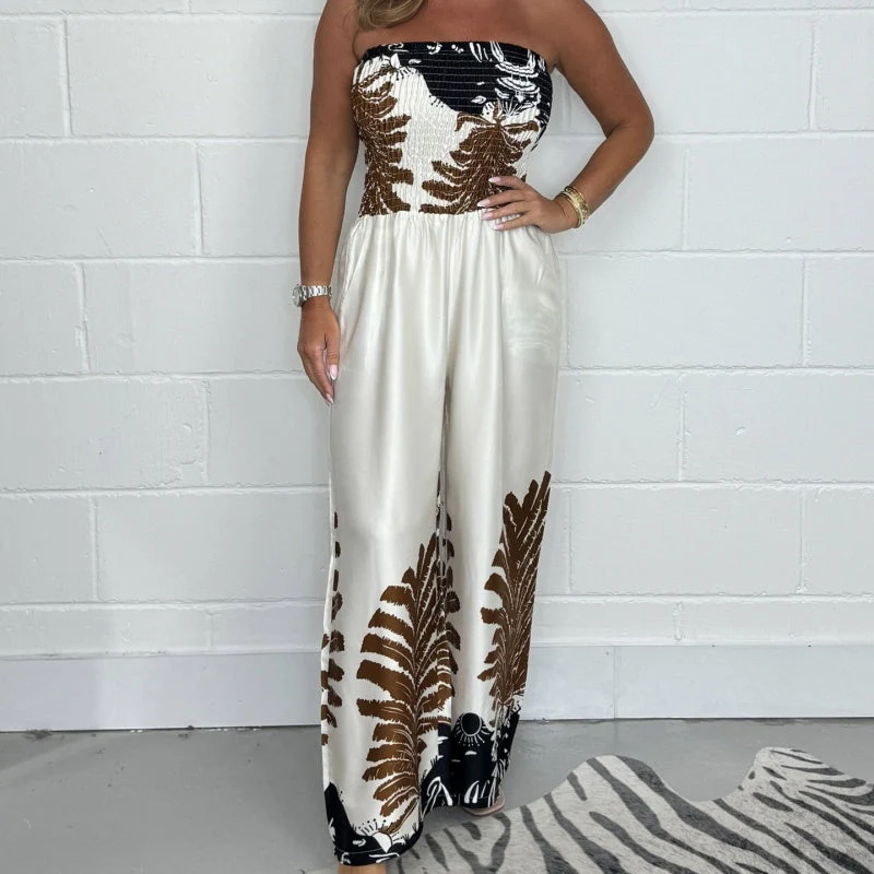 🔥 Summer Special 50% off 🌊Women’s Sexy Summer Print Loose Fit Strapless Jumpsuit💕 - Image 3