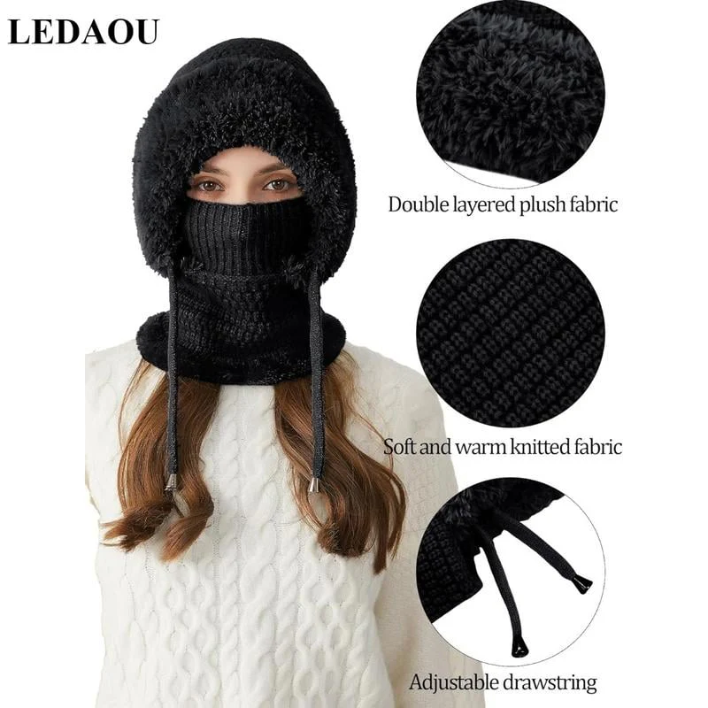 🔔NEW YEAR SALE 50% OFF🔥🔥Women’s Thermal Knit Hood – Fleece-Lined Winter Hat, Neck Warmer & Face Cover Combo - Image 6