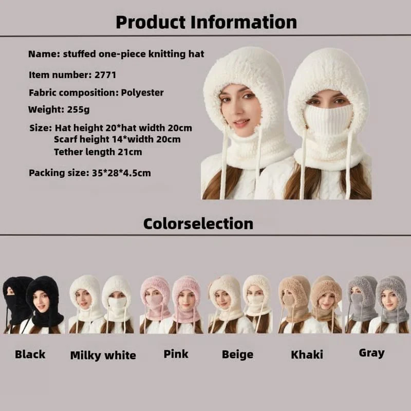 🔔NEW YEAR SALE 50% OFF🔥🔥Women’s Thermal Knit Hood – Fleece-Lined Winter Hat, Neck Warmer & Face Cover Combo - Image 9