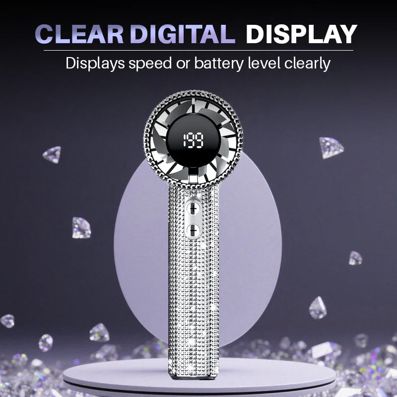 Hand fan with shiny rhinestones and high speed - Image 3
