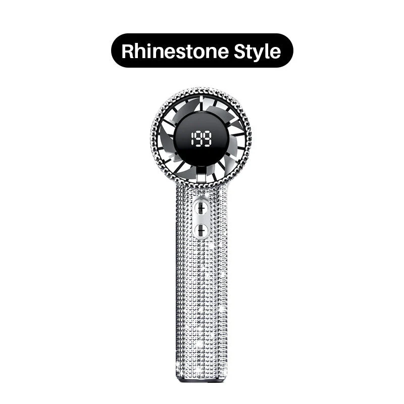 Hand fan with shiny rhinestones and high speed - Image 9