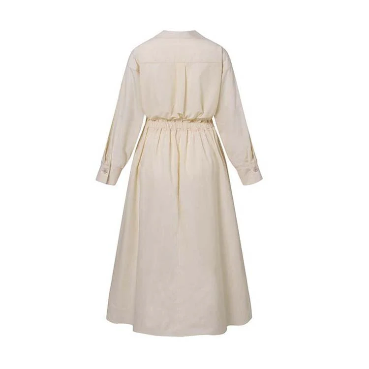 💥2025 New  Hot Sale💕Women's Plain Cotton Lapel Shirt Wrap Dress - Image 9