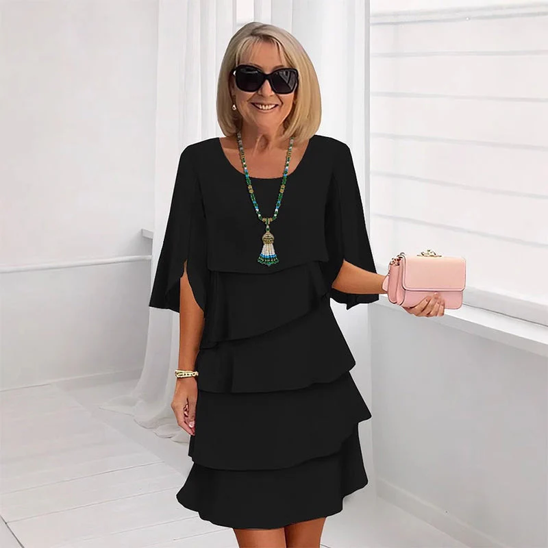 💥Last Day Special Price: ￡13.99!!💥Women's Elegant Layered Ruffle Sleeve Dress - Image 13